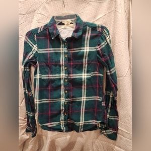 Size 2 green flannel button down